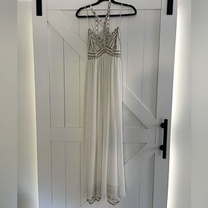 Free People maxi dress white with silver details